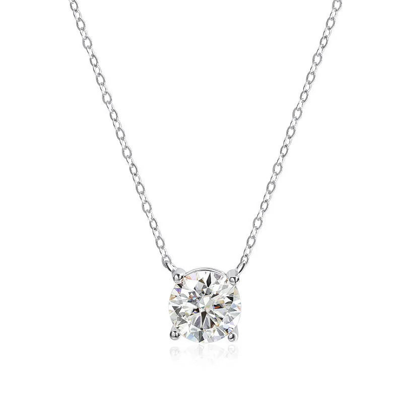 Smyoue 1-5CT Rose Gold Color Moissanite Necklace for Women D Color Sparkling Classic Lab Diamon Pendant Sterling Silver 925 100%