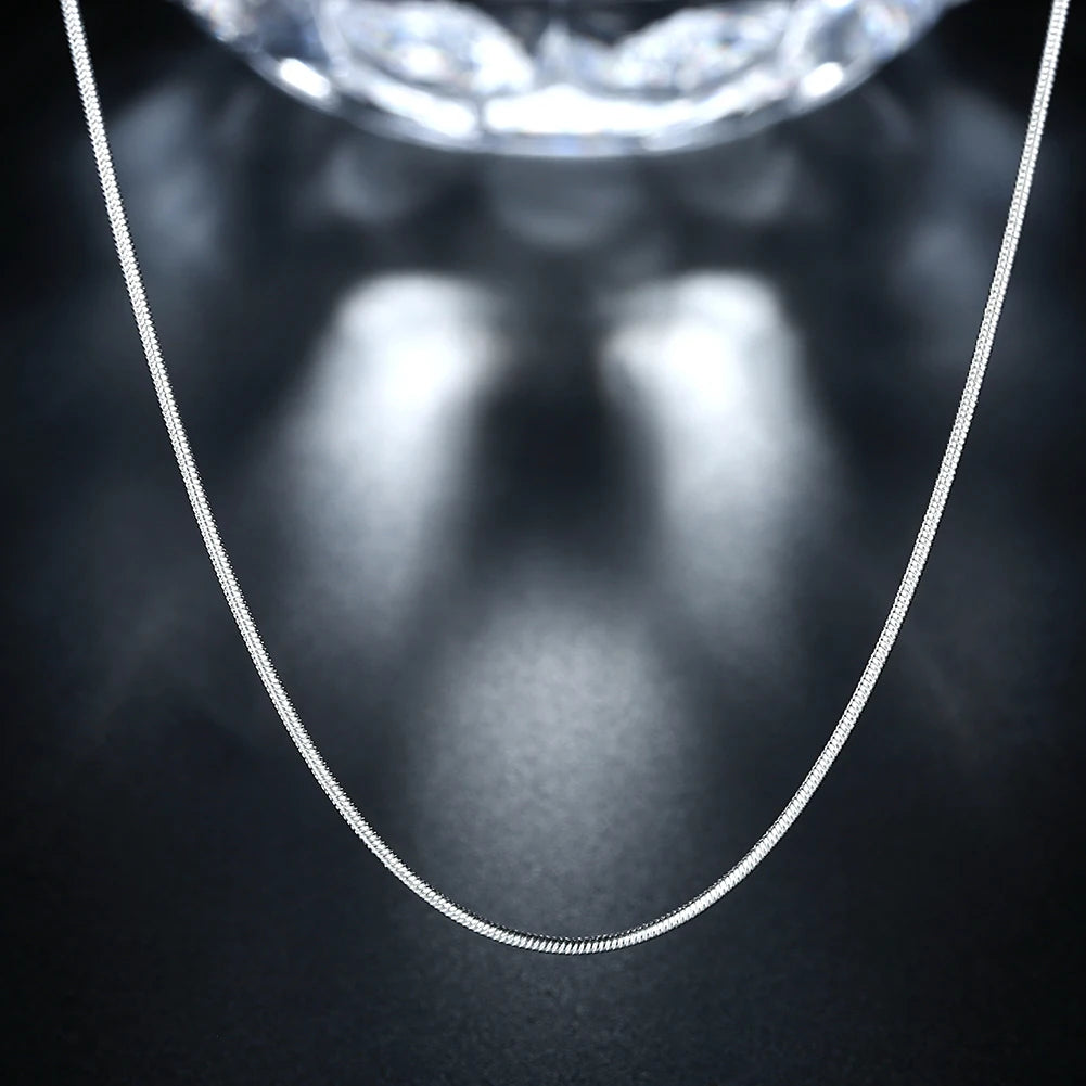 10PCS LOT Wholesale 925 Sterling Silver 16/18/20/22/24/26/28/30 Inch 1mm Snake Chain Necklace For Woman Man Fashion Jewelry