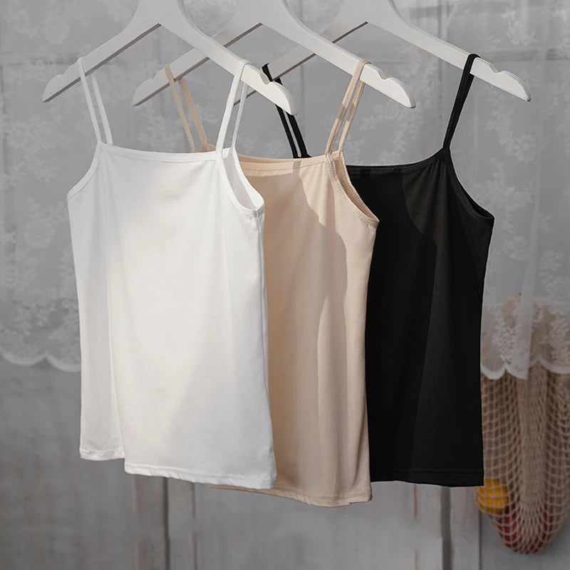Summer Modal Tank Top – Slim Spaghetti Strap Crop for Women