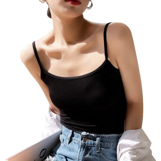 Summer Modal Tank Top – Slim Spaghetti Strap Crop for Women