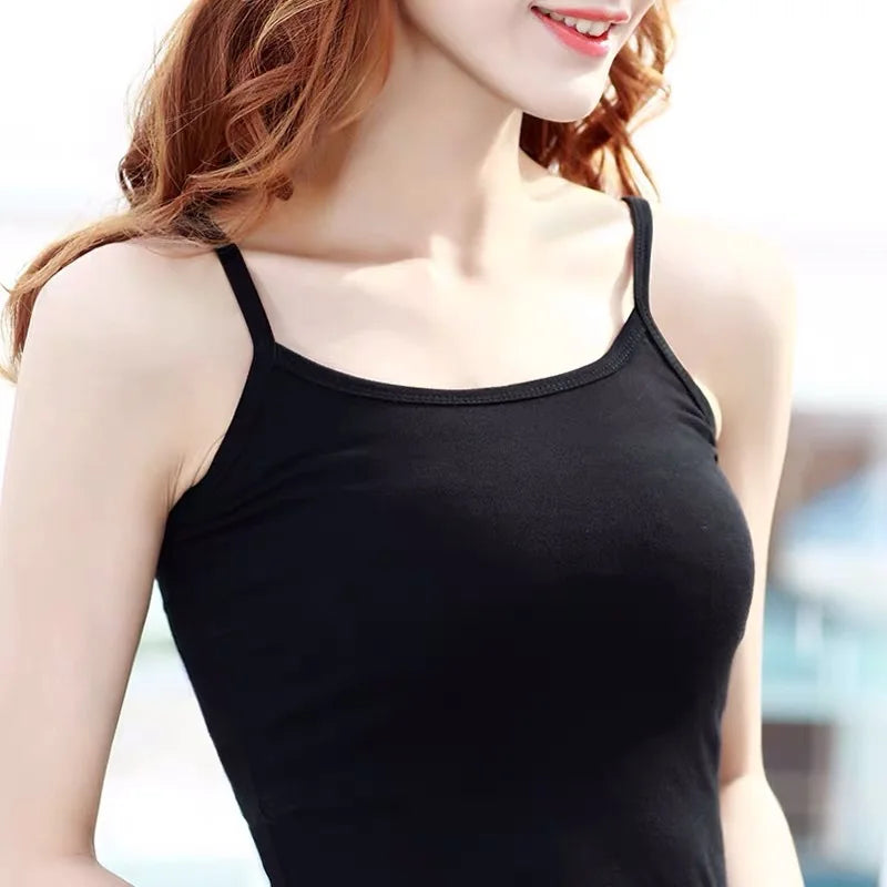 Summer Modal Tank Top – Slim Spaghetti Strap Crop for Women