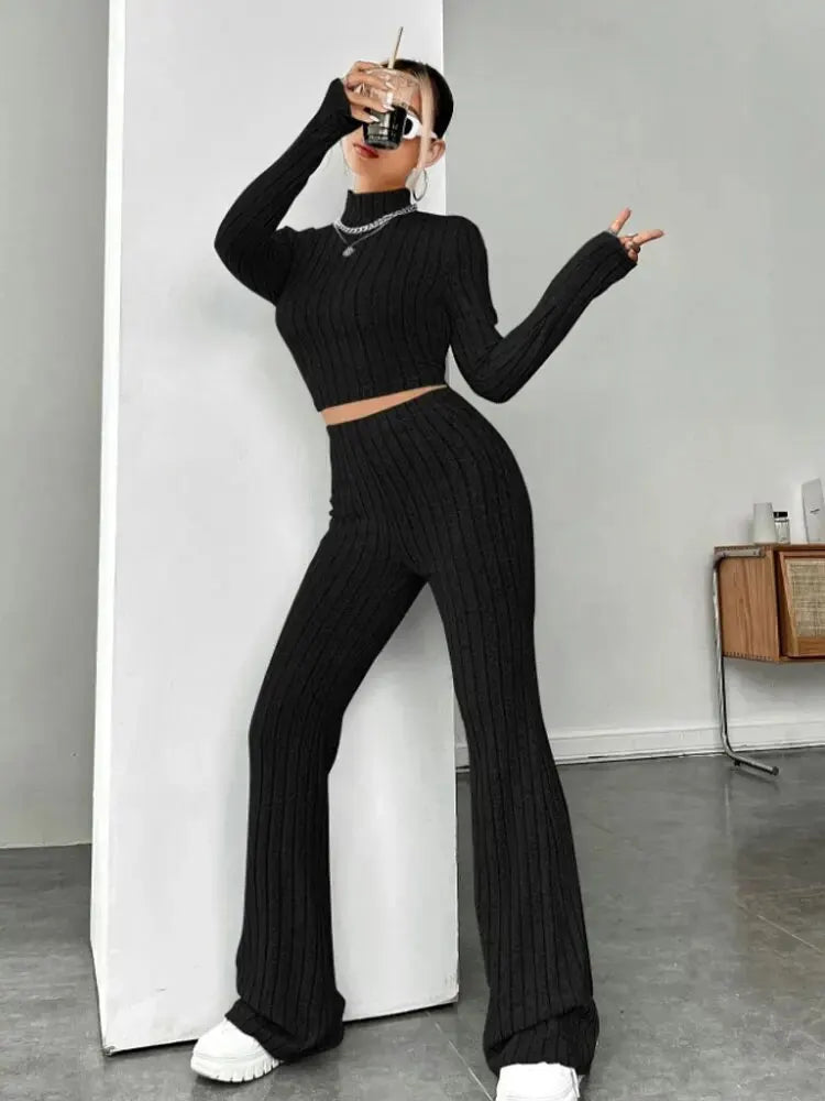 Sculpt Flare Cropped Set | Modern Streetwear