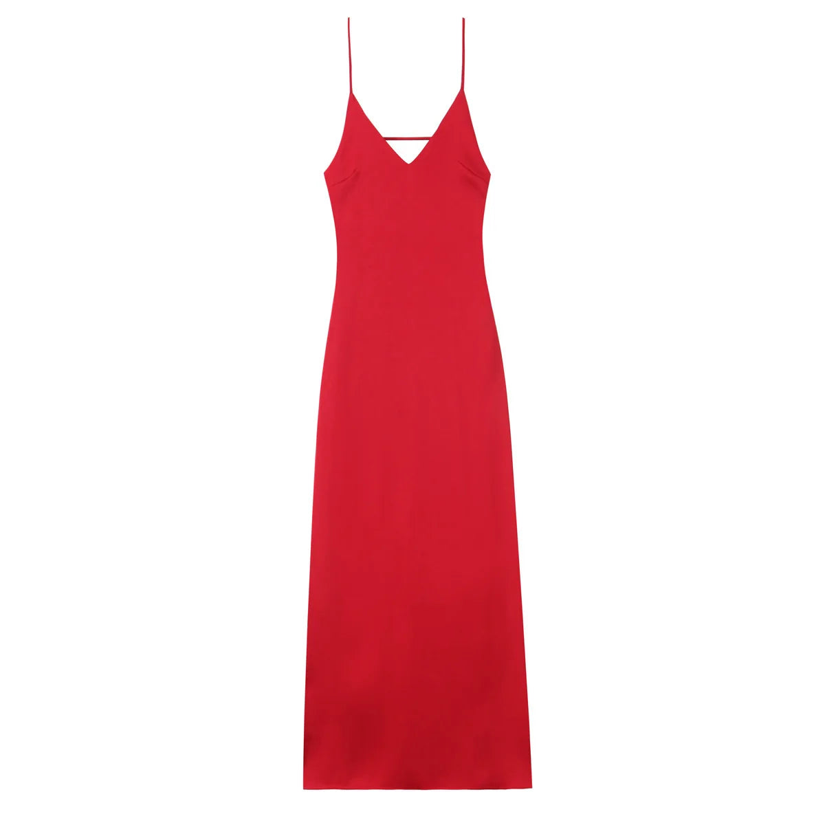 Elegant Yellow Summer Maxi Dress – Sleeveless V-Neck with Spaghetti Straps