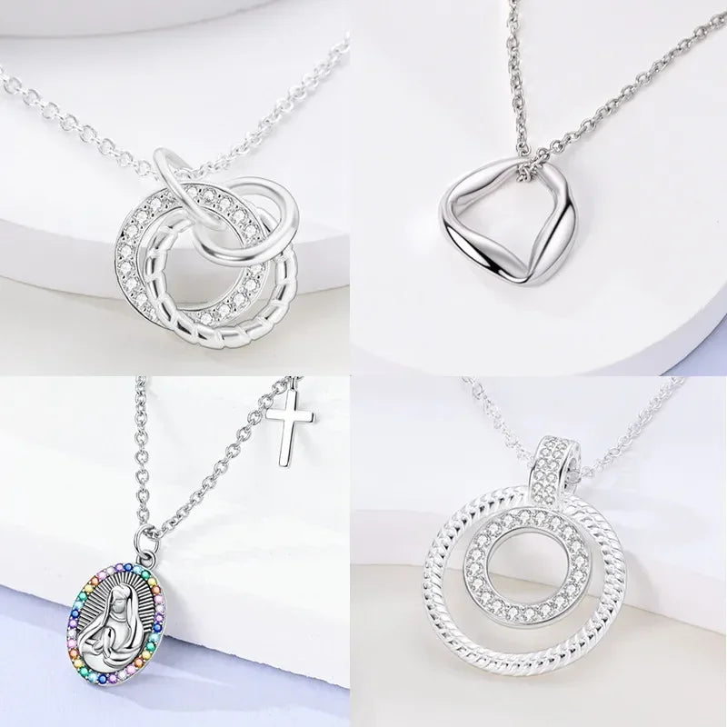 S925 Silver Pearl Pendant Necklace - Heart Shaped