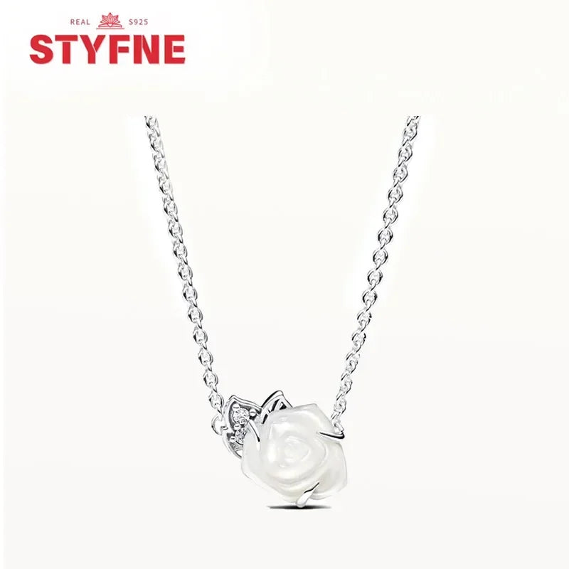 S925 Silver Pearl Pendant Necklace - Heart Shaped