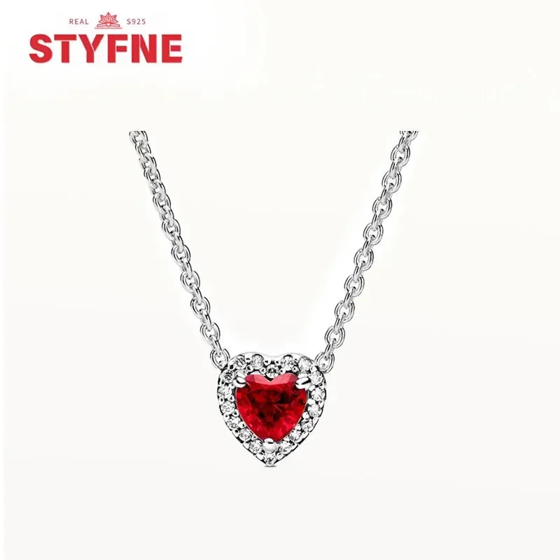S925 Silver Pearl Pendant Necklace - Heart Shaped