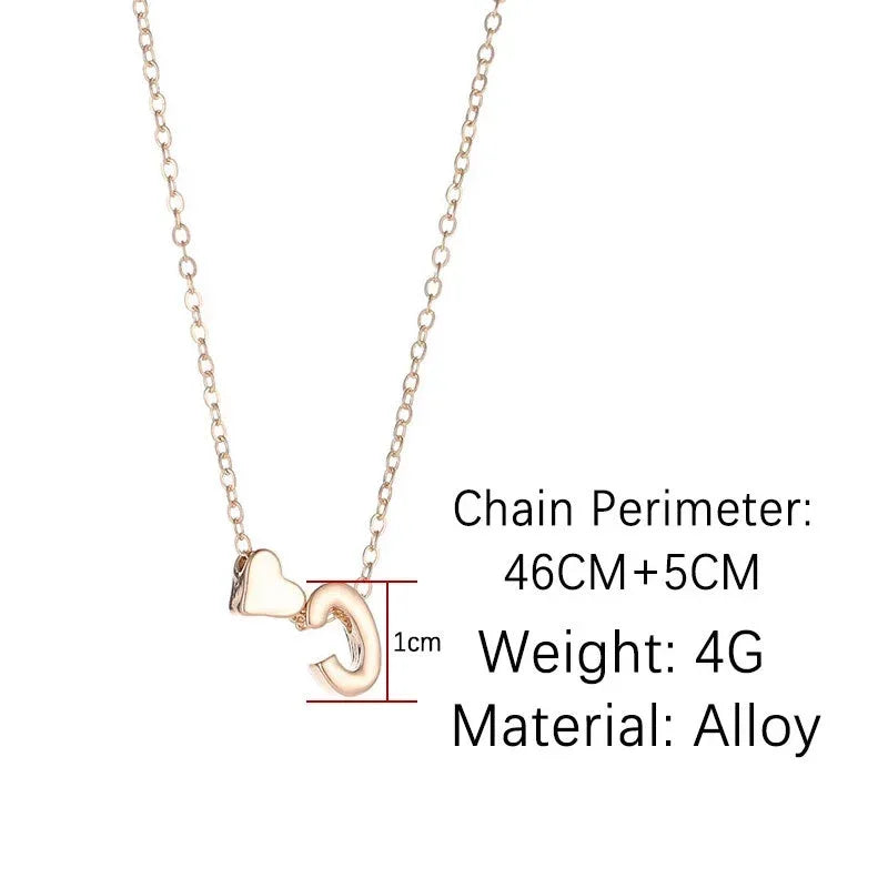 SUMENG Initial Necklace Choker - Tiny Heart Pendant (Gold/Silver Tone)