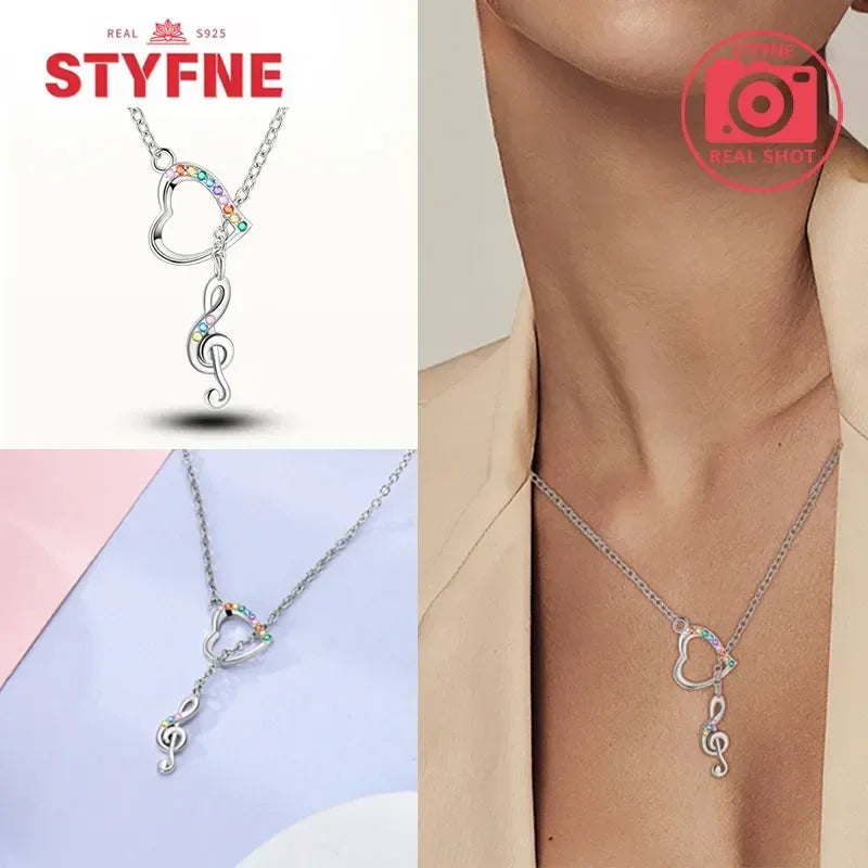 S925 Silver Pearl Pendant Necklace - Heart Shaped