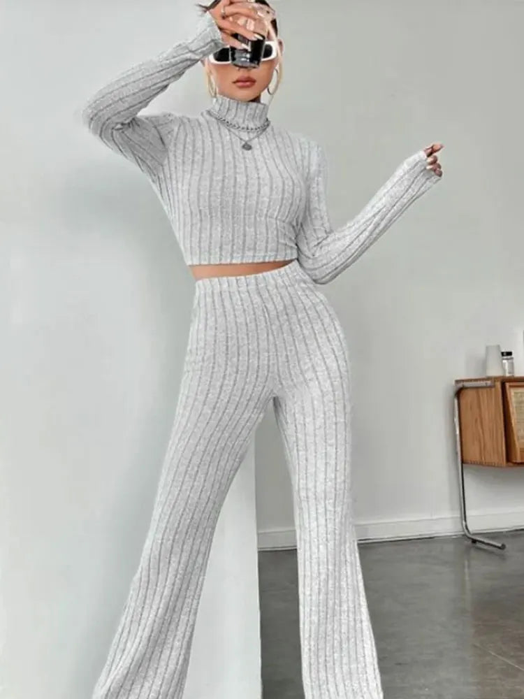 Sculpt Flare Cropped Set | Modern Streetwear