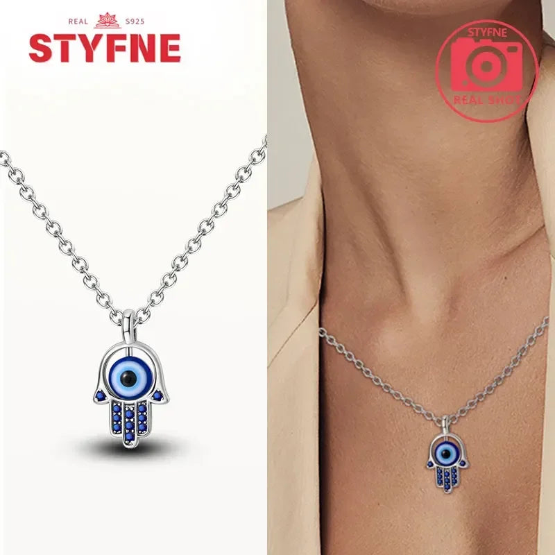 S925 Silver Pearl Pendant Necklace - Heart Shaped