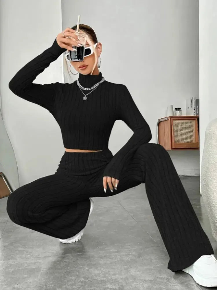 Sculpt Flare Cropped Set | Modern Streetwear