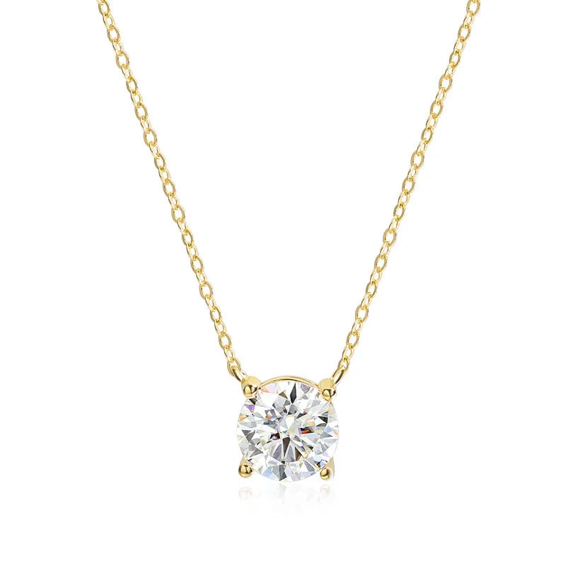 Smyoue 1-5CT Rose Gold Color Moissanite Necklace for Women D Color Sparkling Classic Lab Diamon Pendant Sterling Silver 925 100%