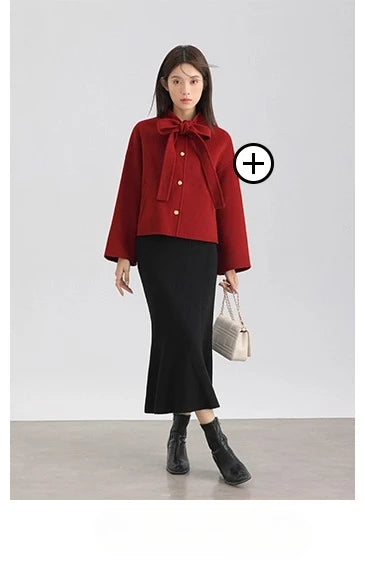 Elegant Black Long Sleeve Dress Winter Round Neck Bodycon Dress Waist Slimming Mermaid Maxi Dress for Women Casual Office Outfit