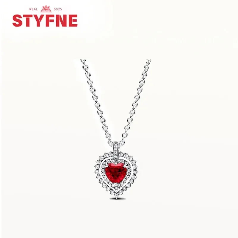 S925 Silver Pearl Pendant Necklace - Heart Shaped