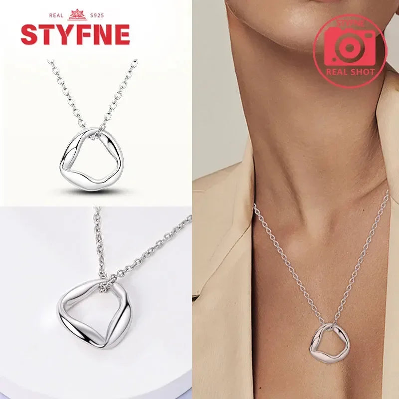 S925 Silver Pearl Pendant Necklace - Heart Shaped