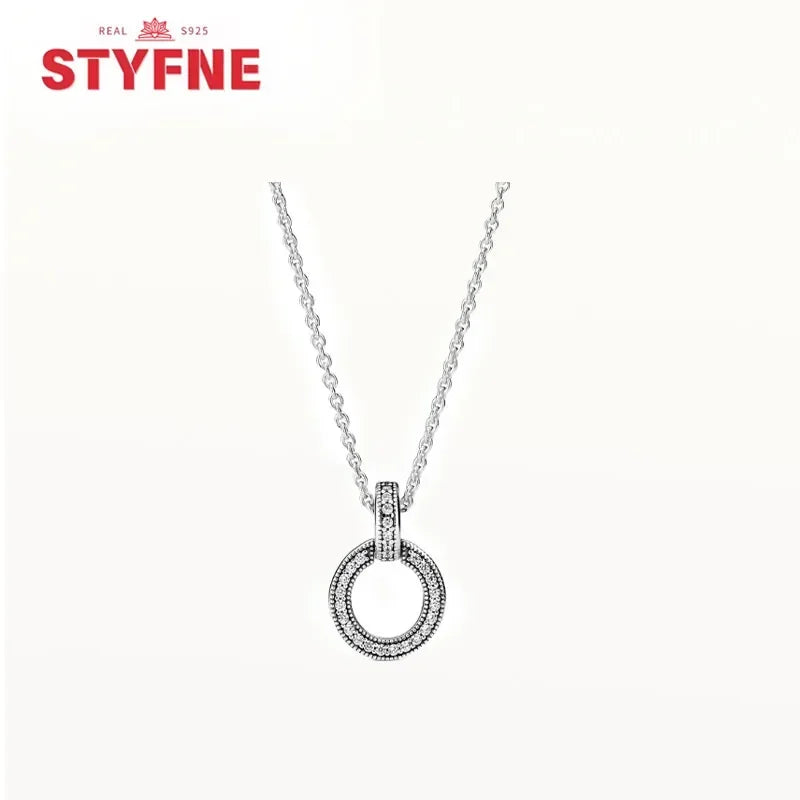 S925 Silver Pearl Pendant Necklace - Heart Shaped