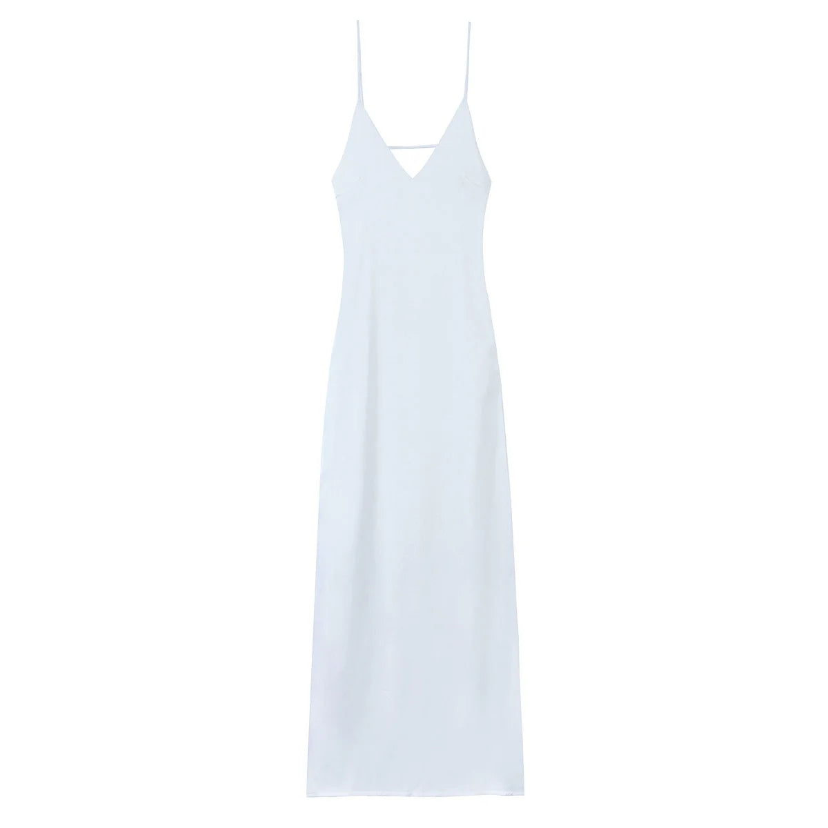 Elegant Yellow Summer Maxi Dress – Sleeveless V-Neck with Spaghetti Straps