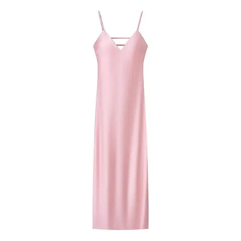 Elegant Yellow Summer Maxi Dress – Sleeveless V-Neck with Spaghetti Straps
